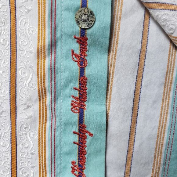 ROBERT GRAHAM STRIPED BUTTON DOWN SIZE MED - Picture 5 of 9